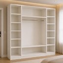 Ver imagem 3 de Armário Closet Modular 12 Prateleiras em Colméia e Arara Cabideiro Ana Branco