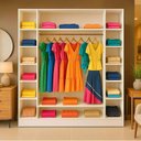 Ver imagem 5 de Armário Closet Modular 12 Prateleiras em Colméia e Arara Cabideiro Ana Branco