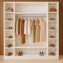 Ver imagem 1 de Armário Closet Modular 12 Prateleiras em Colméia e Arara Cabideiro Ana Branco
