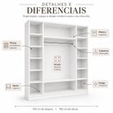 Ver imagem 7 de Armário Closet Modular 12 Prateleiras em Colméia e Arara Cabideiro Ana Branco