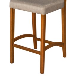 Kit 2 Banquetas Alta Roma Rattan Luxo Balcão Banco Pés Madeira em Madeira Maciça Premium Cor Bege - 7