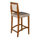 Ver imagem 3 de Kit 2 Banquetas Alta Roma Rattan Luxo Balcão Banco Pés Madeira em Madeira Maciça Premium Cor Bege