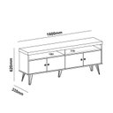 Ver imagem 4 de Rack para TV até 75 Polegadas 160cm Tampo Metal Liberty Artely Carvalho/ Off White