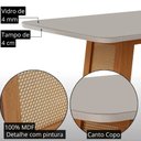 Ver imagem 3 de Mesa de Jantar Carolina 180cm Tampo MDF Vidro Canto Copo com 6 Cadeiras Lorena Moderna Mobília