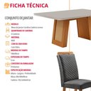 Ver imagem 2 de Mesa de Jantar Carolina 180cm Tampo MDF Vidro Canto Copo com 6 Cadeiras Lorena Moderna Mobília