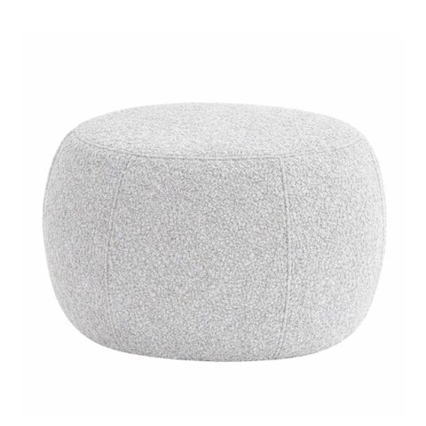 Puff Boreal 70cm Bouclé Cinza - Sallar Home