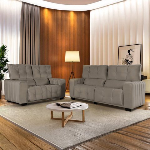 Conjunto Estofado 3 e 2 Lugares Le Mans