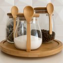 Ver imagem 6 de Kit 2 Tábuas 360 Centros de Mesa Giratórios 30cm e 45cm Bambu Lyor Servir