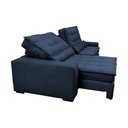 Ver imagem 7 de Sofá Retrátil e Reclinável 2,12m Molas Ensacadas Cama inBox Catar Velusoft Azul