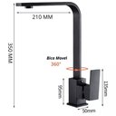 Ver imagem 5 de Torneira Monocomando Cozinha Preto fosco De Metal Inox