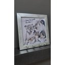 Ver imagem 2 de Quadro Porta Chaves Família Leão Frase Moldura Prata Envelhecida 20x20cm