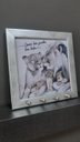 Ver imagem 2 de Quadro Porta Chaves Família Leão Frase Moldura Prata Envelhecida 20x20cm