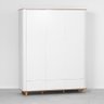 Guarda-roupa Curvo Nina 3 Portas com Tampo em Cinamomo - Branco Abra Cadabra - 2