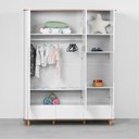 Ver imagem 3 de Guarda-roupa Curvo Nina 3 Portas com Tampo em Cinamomo - Branco Abra Cadabra