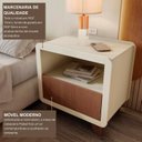 Ver imagem 4 de Mesa de Cabeceira 55cm com Gaveta e Nicho 100% MDF Padrão Planejados Mabel Off White