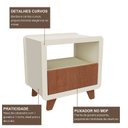 Ver imagem 6 de Mesa de Cabeceira 55cm com Gaveta e Nicho 100% MDF Padrão Planejados Mabel Off White
