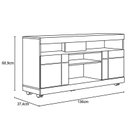 Ver imagem 3 de Rack Bancada Yara 1,36 2 Portas para TV Freijo/Off White - Colibri