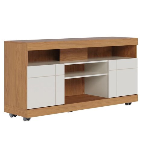 Rack Bancada Yara 1,36 2 Portas para TV Freijo/Off White - Colibri