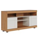 Ver imagem 1 de Rack Bancada Yara 1,36 2 Portas para TV Freijo/Off White - Colibri