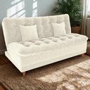 Ver imagem 2 de Sofa Cama 2 Lugares 185 Cm Duda Tecido Boucle F492 Natural Milani Store Natural