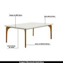 Ver imagem 3 de Mesa Sala de Jantar 8 Lugares 218cm Tampo em Laca Dinamarca Offwhite/mel - Gran Belo