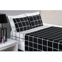 Ver imagem 3 de Cobre Leito com jogo de lençol casal 7 peças Micropercal 200 Fios Dupla Face Austin - Preto e Branco