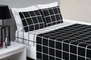 Ver imagem 3 de Cobre Leito com jogo de lençol casal 7 peças Micropercal 200 Fios Dupla Face Austin - Preto e Branco