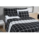 Ver imagem 2 de Cobre Leito com jogo de lençol casal 7 peças Micropercal 200 Fios Dupla Face Austin - Preto e Branco
