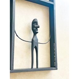 Quadro Racho 2 Bonecos Mestre Zé Alves de Olinda Feito a mão - 2