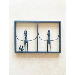 Quadro Racho 2 Bonecos Mestre Zé Alves de Olinda Feito a mão - 1