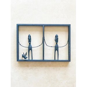 Quadro Racho 2 Bonecos Mestre Zé Alves de Olinda Feito a mão