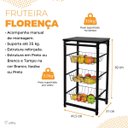 Ver imagem 2 de Fruteira de Chao Cozinha Tampo Madeira Florenca de Ferro