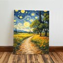 Ver imagem 7 de Kit3 Quadro Decorativo Pintura Van Gogh Noite Estrelada Sala Moderno Qualidade Premium 28x20cm