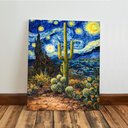 Ver imagem 6 de Kit3 Quadro Decorativo Pintura Van Gogh Noite Estrelada Sala Moderno Qualidade Premium 28x20cm