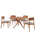 Ver imagem 2 de Conjunto Sala de Jantar Mesa 135cm Tampo Redondo Laminado e 4 Cadeiras Hope