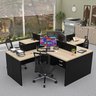 Estação de Trabalho com 4 Escrivaninhas em L Office - 2