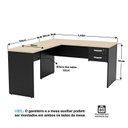 Ver imagem 3 de Estação de Trabalho com 4 Escrivaninhas em L Office Preto/Dubai