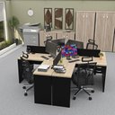 Ver imagem 5 de Estação de Trabalho com 4 Escrivaninhas em L Office