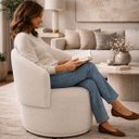 Ver imagem 5 de Poltrona Orgânica Maya Bouclê Bege Sala Quarto Recepção