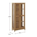 Ver imagem 3 de Cristaleira de Vidro 2 Portas Madeira Maciça Marrom Elegante:freijó