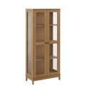 Ver imagem 2 de Cristaleira de Vidro 2 Portas Madeira Maciça Marrom Elegante:freijó