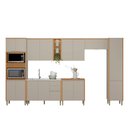 Ver imagem 1 de Cozinha Completa 7 Peças Arya 100% Mdf Jequitibá/gris Fosco - Sallar Home