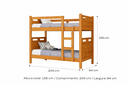 Ver imagem 4 de Cama Beliche Solteiro com 2 Colchões D23 Escada e Grade Proteção para Quarto Infantil e Juvenil:Natu