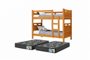Ver imagem 5 de Cama Beliche Solteiro com 2 Colchões D23 Escada e Grade Proteção para Quarto Infantil e Juvenil:Natu