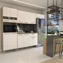 Ver imagem 1 de Armário de Cozinha com Balcão Obliviate 12 Portas 1 Gaveta com Vidro Freijó/soft - Panorama Móveis
