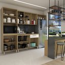 Ver imagem 2 de Armário de Cozinha com Balcão Obliviate 12 Portas 1 Gaveta com Vidro Freijó/soft - Panorama Móveis