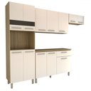 Ver imagem 3 de Armário de Cozinha com Balcão Obliviate 12 Portas 1 Gaveta com Vidro Freijó/soft - Panorama Móveis