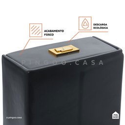 Vaso sanitário Monobloco Topázio Pingoo.casa - Preto - 3