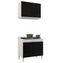 Ver imagem 1 de Armário Califórnia e Balcão para Cooktop Flórida Branco/pto - Lumil