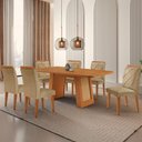 Ver imagem 1 de Mesa de Jantar Carolina com 6 Cadeiras Moderna Mobilia Turim 07/ Laminado